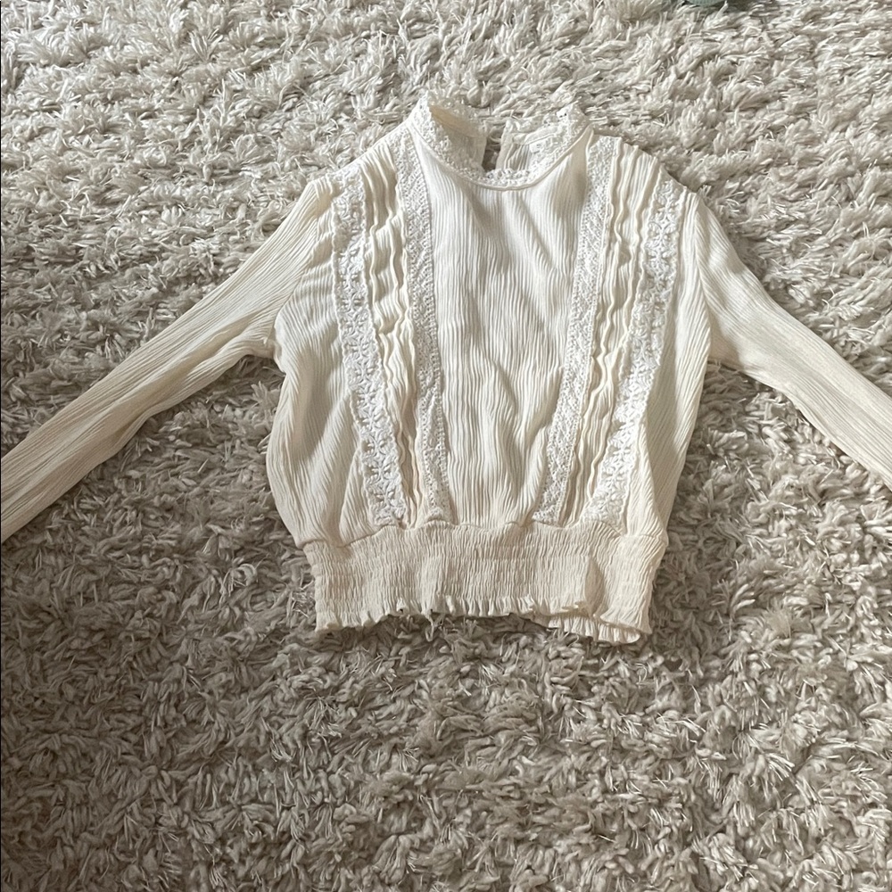 Chic Cream Ruffled Blouse